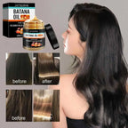 Aurenza Batana Hair Revival Cream jar with label, showcasing smooth texture and natural ingredients for hair care.