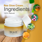 Aurenza Shop Bee Glow Anti-Aging Cream jar with gold lid and bee logo, showcasing the luxurious skincare product.
