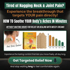 Aurenza Bee Venom Cervical Spine Relief Patches applied to neck and back for pain relief and muscle soothing.
