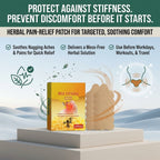 Aurenza Shop bee venom cervical spine relief patches applied to neck and back for pain relief and muscle relaxation.