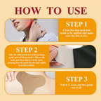 Aurenza Bee Venom Cervical Spine Relief patches applied to neck and back for soothing pain relief and muscle comfort.