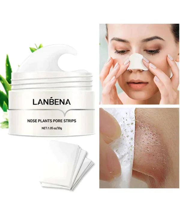 Aurenza Blackhead Skin Mask applied on nose with clear, smooth skin visible, emphasizing deep cleansing and pore treatment.