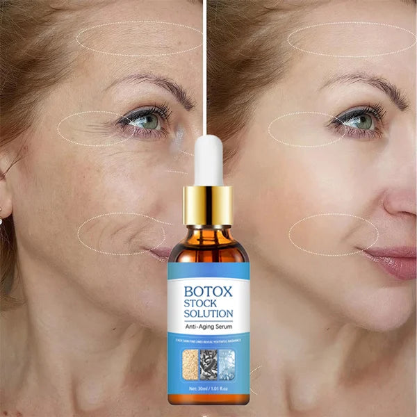 Aurenza Shop Botox Face Serum bottle with sleek packaging, designed to reduce wrinkles and enhance skin firmness.