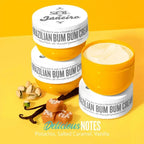 Brazilian Bum Bum Cream by Aurenza Shop, showing a jar of firming body cream with smooth, shiny packaging and vibrant design.