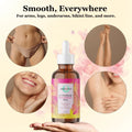 Aurenza Caramela Beauty Cyperus Rotundus oil bottle for natural hair reduction, 60ml, with the oil in a clear glass bottle.