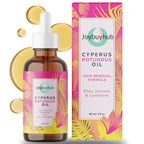 Aurenza Shop Caramela Beauty Cyperus Rotundus Oil bottle, 60ml, for natural hair reduction, with a sleek design and label.