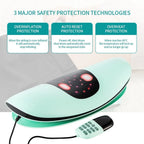 Aurenza Shop ComfortEase lumbar massager with heat function showing padded backrest and control panel for targeted relief.