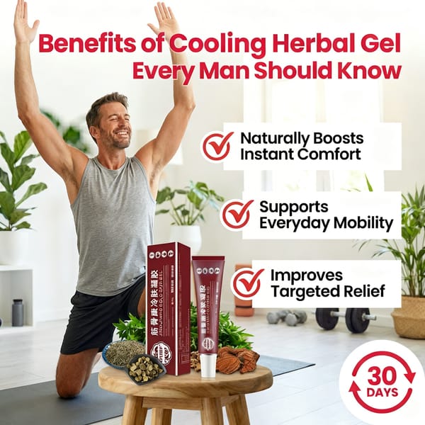 Aurenza Cooling Relief Gel for shoulder and joint comfort shown in a tube, designed to soothe aches with a cooling formula.