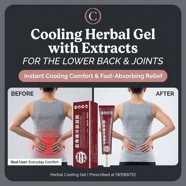 Aureza Cooling Relief Gel for shoulder and joint comfort in a clear tube, with a smooth gel texture and applicator cap.