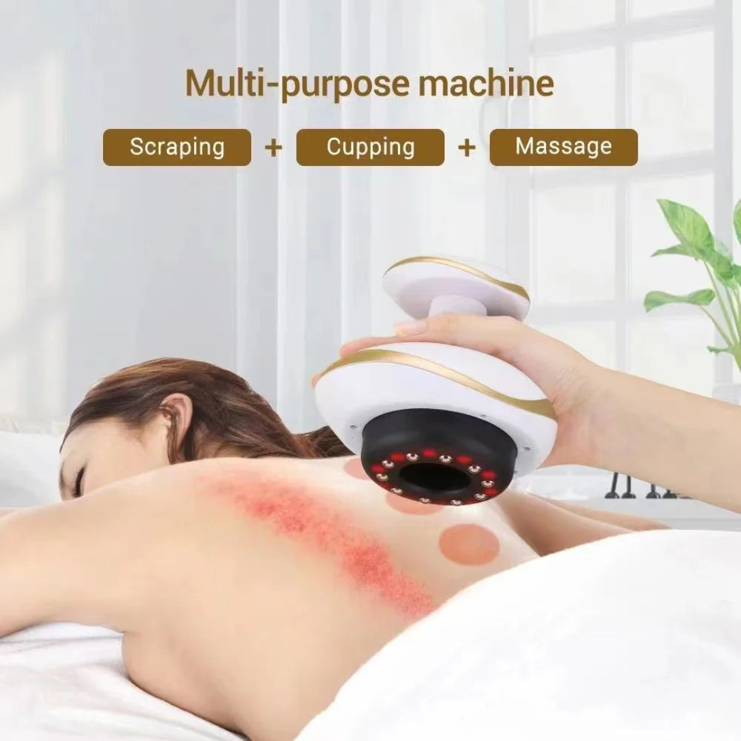 Aurenza Shop cupping therapy massager with multiple silicone cups and ergonomic handle for muscle relaxation and pain relief.