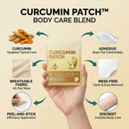 Aurenza Curcumin Body Care Patches shown on skin, designed for targeted, mess-free daily relief and skin support.