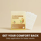 Aurenza Shop Curcumin Body Care Patches, targeted and mess-free daily relief, shown on skin with transparent patches.