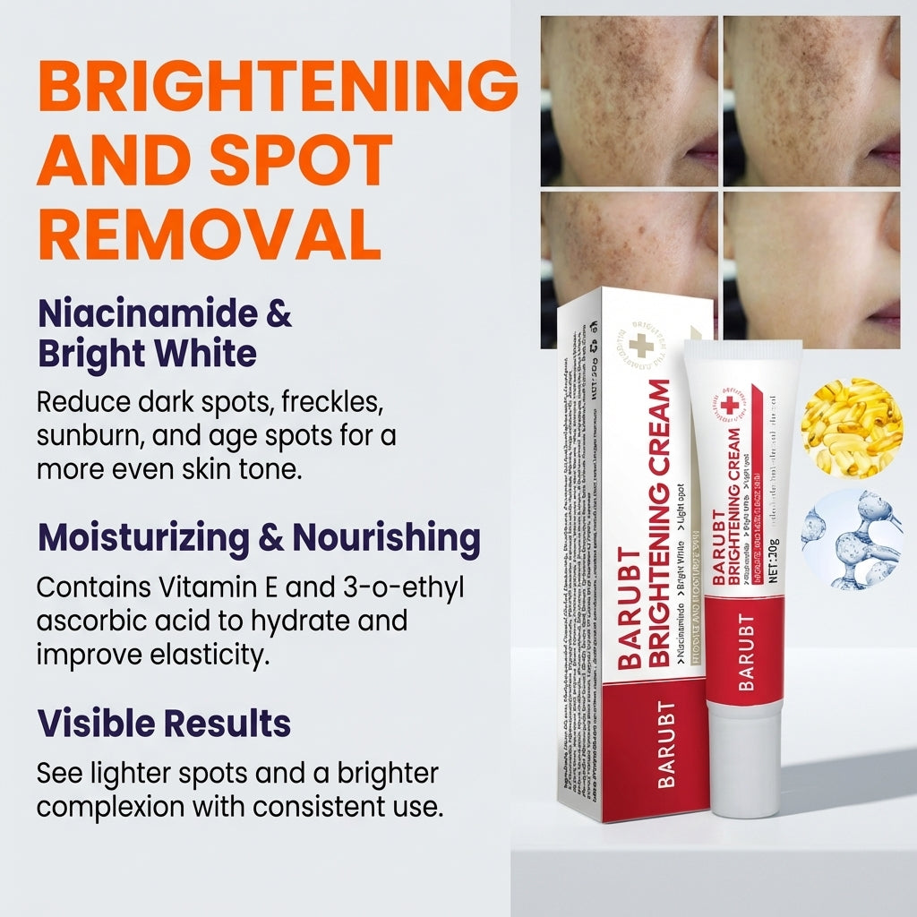 Aurenza Dark Spot & Freckle Corrector face cream with Niacinamide and Vitamin C, showing the product jar and packaging.