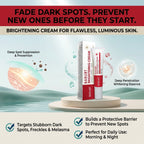 Aurenza Shop dark spot and freckle corrector face cream with niacinamide and vitamin C, shown in a sleek jar on a white background.