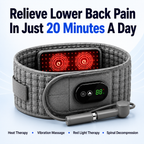 Aurenza Shop decompression and heat therapy belt, featuring adjustable straps and heating elements for back pain relief.