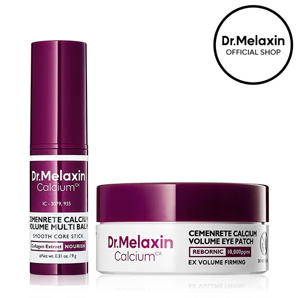 Aurenza Shop Dr.Melaxin Calcium Volume Bundle with supplement bottles, designed to support calcium intake and bone health.