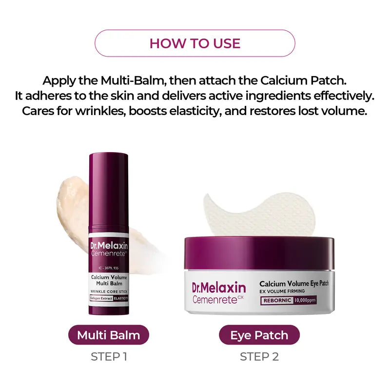 Aurenza Shop Dr.Melaxin Calcium Volume Bundle in a sleek packaging, featuring supplement bottles with labels and product branding.