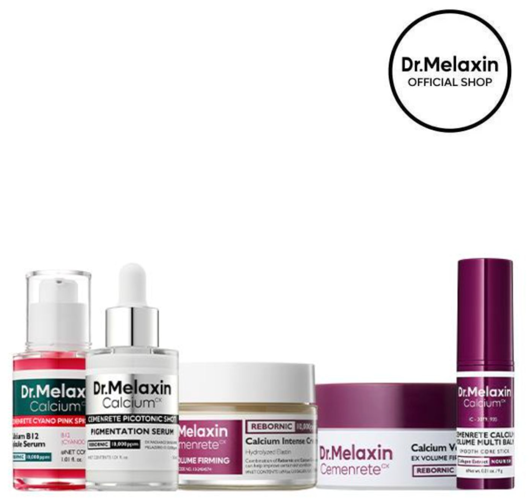 Aurenza Shop Dr.Melaxin Gifted Collagen Boost Set packaging with product details and branding on a white background.