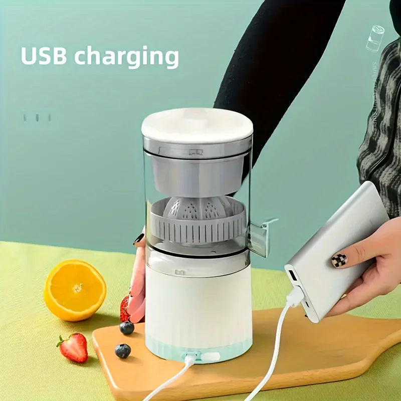 Aurenza Shop JuiceJoy portable juicer in white with a clear container, designed for fresh juice on the go.
