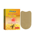 Aurenza Mugwort warming comfort patches applied to neck, shoulder, and knee areas for soothing heat therapy.