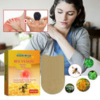 Aurenza Mugwort warming patches for neck, shoulder, and knee pain relief, shown on a neutral background.