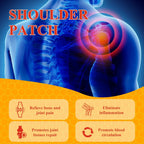 Aurenza Mugwort Warming Comfort Patches on neck, shoulder, and knee areas, providing soothing warmth and relief.