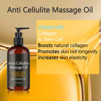 Aurenza Shop Naxurelle Cellulite Massage Oil bottle with herbal ingredients for skin firming and cellulite reduction.