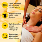 Aurenza Shop Naxurelle Cellulite Massage Oil bottle with label, designed for skin tightening and cellulite reduction.