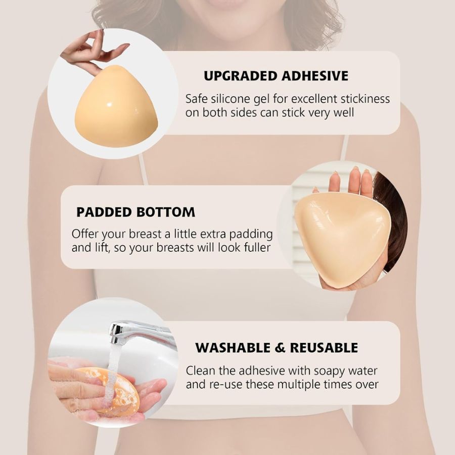 Aurenza Shop ShapeSecure™ Double-Sided Boost Pads showing soft, reversible pads with textured and smooth sides for enhanced support.
