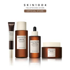 A set of SKIN1004 Complete Skin Barrier products including cleansers, toners, and moisturizers in white packaging with blue accents.