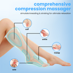 Aurenza Therava™ Air Compression Leg Massager with Heat showing the device wrapped around a person's legs for relaxation and therapy.
