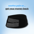 Aurenza Therava™ back support belt shown in black, designed to provide lumbar support and improve posture.