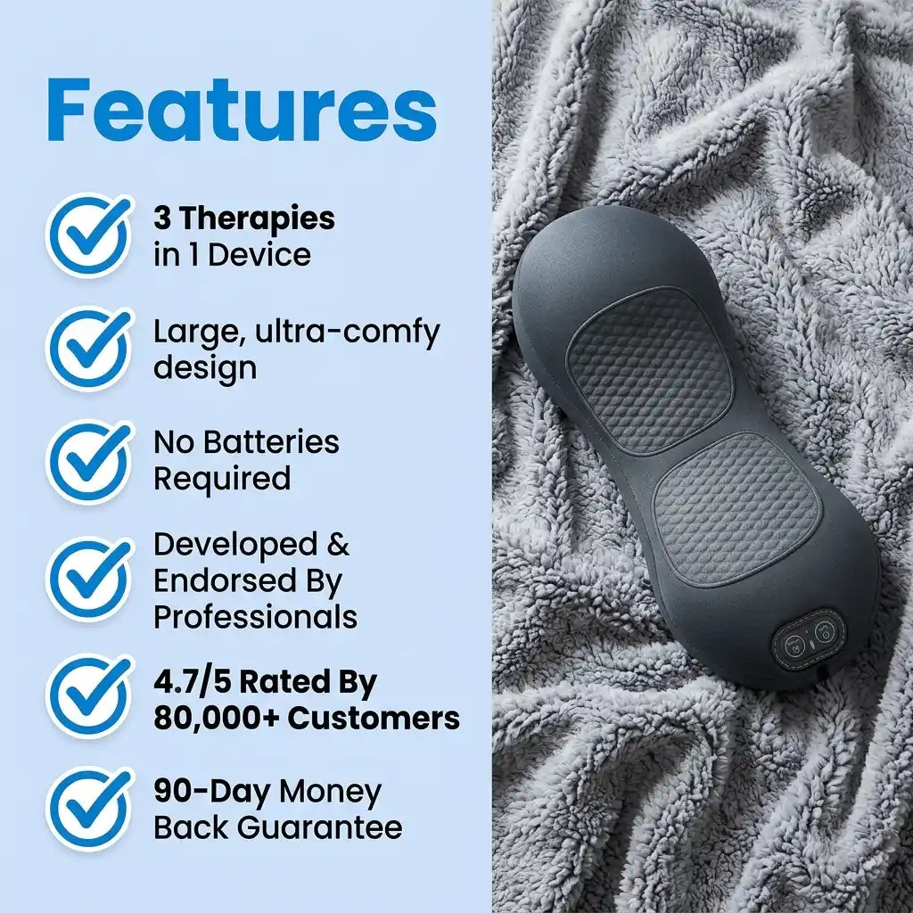 Aurenza Shop Triple Action Massager with ergonomic design and multiple massage heads for relaxing muscle relief.