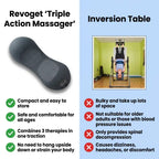 Aurenza Shop triple action massager with multiple heads and ergonomic handle for muscle relief and relaxation.