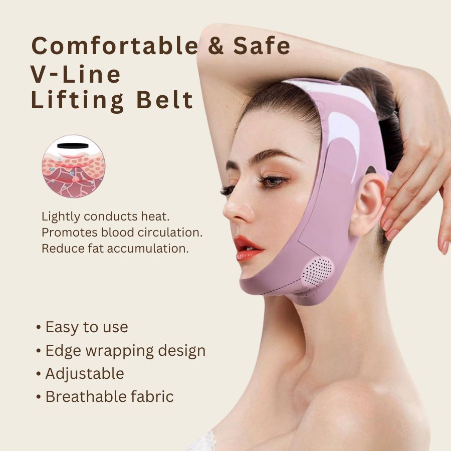 V-Lift Pro reusable chin strap by Aurenza Shop for sculpted and toned jawline, shown in black on a neutral background.