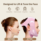 Reusable V-Lift Pro chin strap by Aurenza Shop for sculpted, toned jawline, shown in a close-up image highlighting its design.