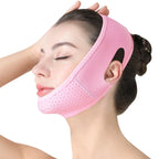 Aurenza V-Sculpt Cheek Lift & Slimming Strap shown on a person’s face, designed to enhance cheek lifting and facial slimming.