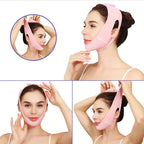 Aurenza V-Sculpt Cheek Lift and Slimming Strap shown in black, designed to contour and lift the cheeks for a sculpted look.