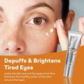 Aurenza EyeGlow™ Eye Tightening Solution in a sleek container, designed for facial skin firming and eye area rejuvenation.