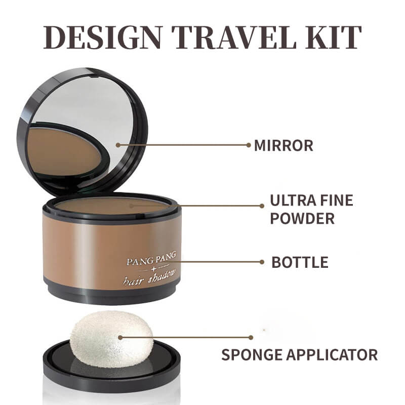 Aurenza Shop Kahuna Magic Root Cover Up in a compact container, designed to conceal gray roots and enhance hair color.