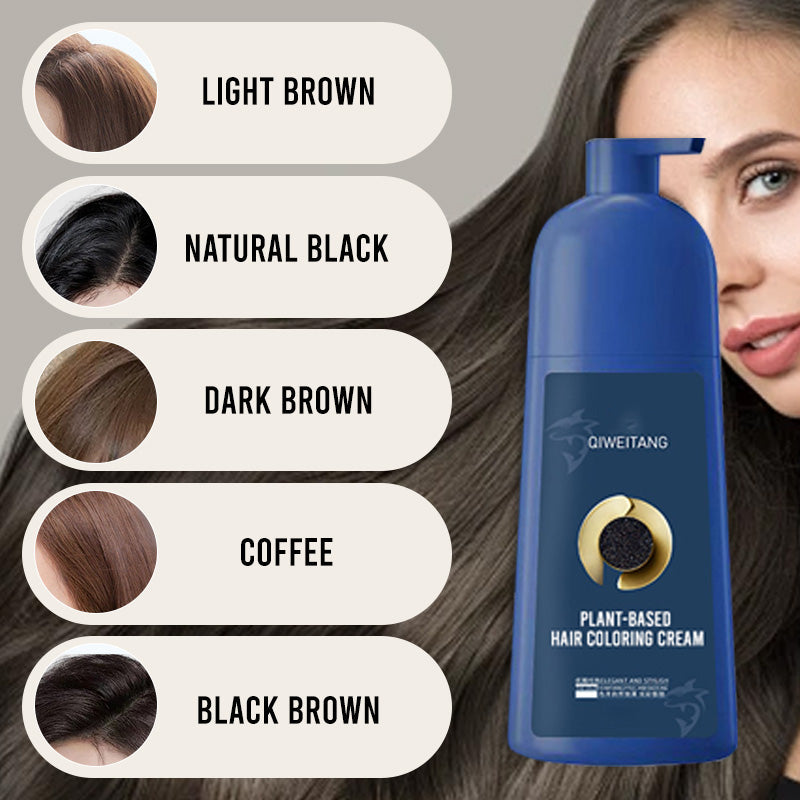 Aurenza Shop plant-based hair coloring cream in a sleek jar, showcasing natural ingredients and vibrant hair color options.
