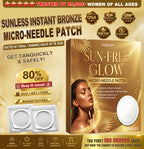 Aurenza Shop Wimaid® Sunless Bronze Tanning Microneedle Patch showing the discreet patch applied to skin for a natural glow.
