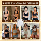 Aurenza Shop Wimaid® Sunless Tanning Microneedle Patch showing the patch applied to skin for instant bronze glow in 7 days.