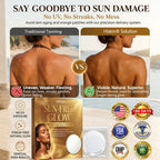Aurenza Shop Wimaid® Sunless Bronze Tanning Microneedle Patch showing the discreet patch applied to skin for instant glow in 7 days.