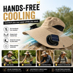 Aurenza Shop ultralight solar fan sun hat with wide brim, lightweight design, perfect for summer outdoor sun protection.