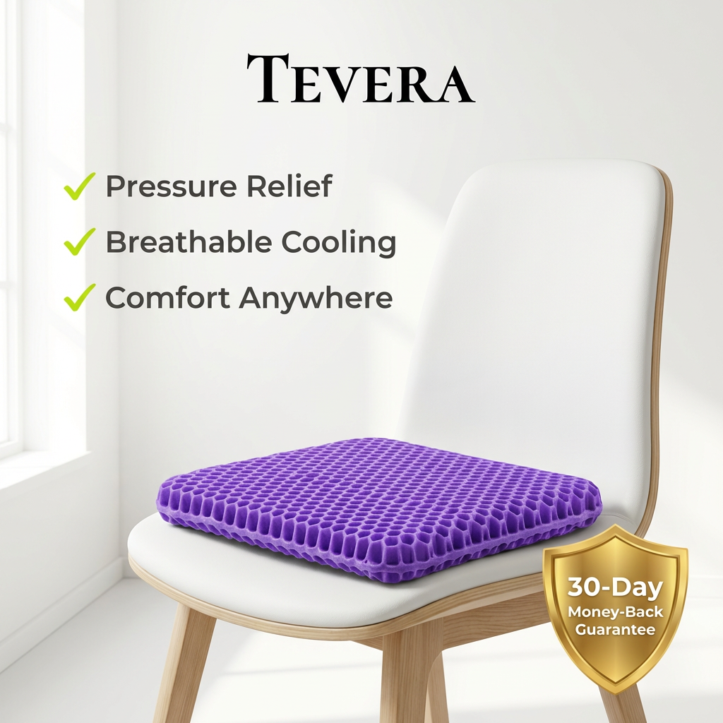 Aurenza Shop Lift & Align™ Gel Seat, ergonomic cushion with gel padding for comfort and support while sitting.