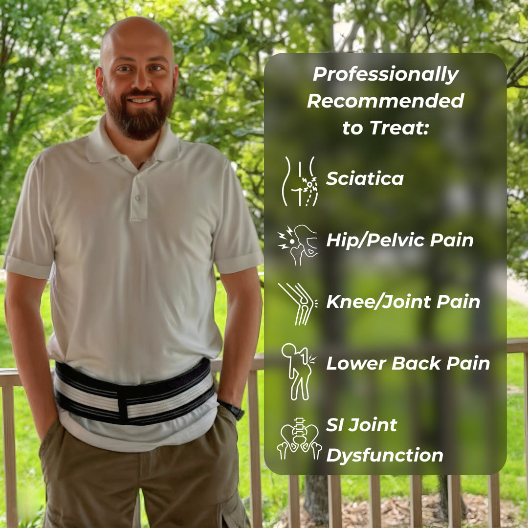 Aurenza Shop belt cervical relief support brace for neck pain, showing adjustable strap and ergonomic design.