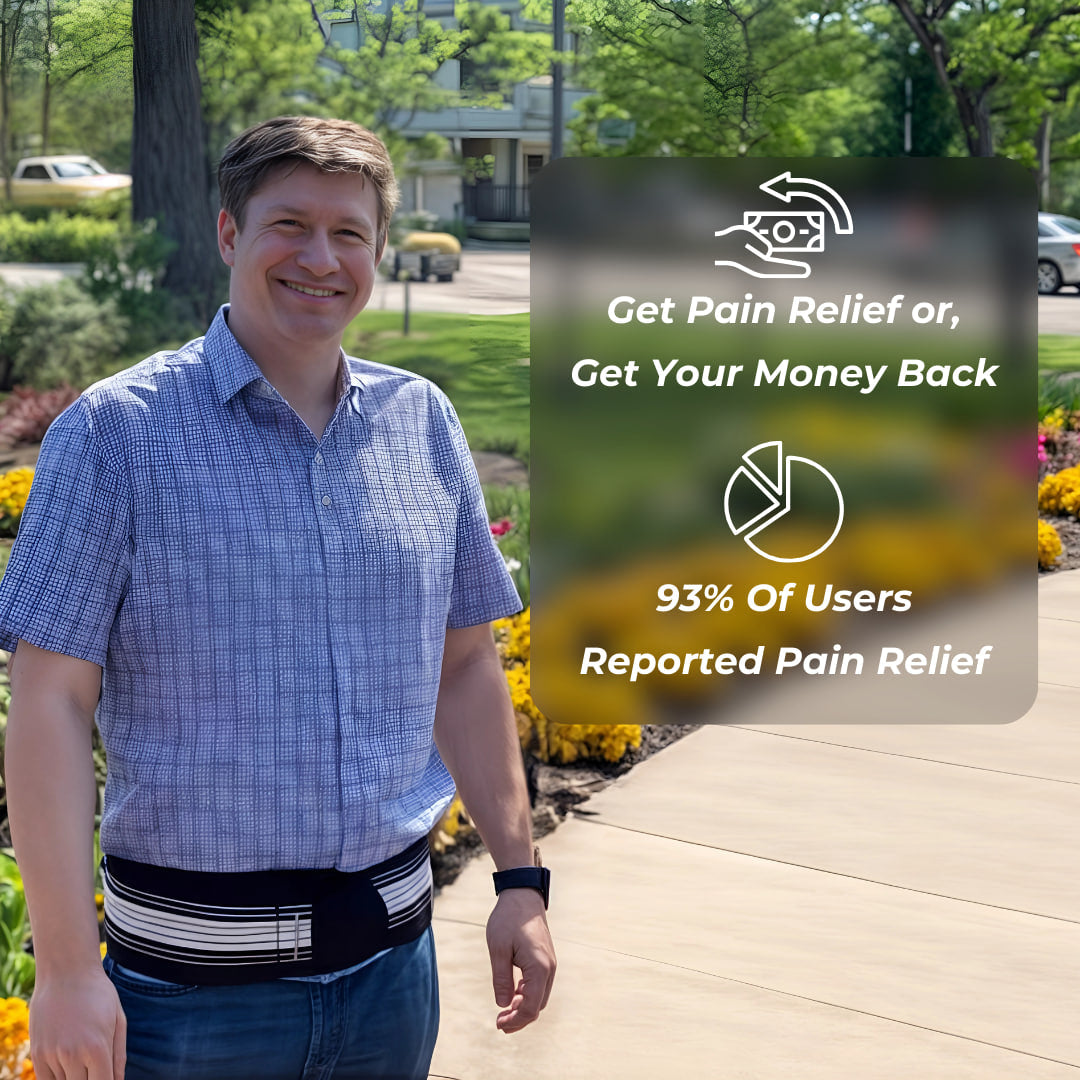 Aurenza Shop cervical relief belt shown wrapped around neck, providing support and comfort for neck pain relief.
