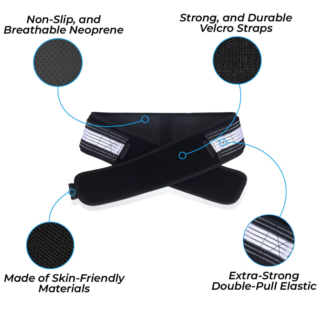 Aurenza Shop Belt Cervical Relief showing a supportive neck brace with adjustable straps and padded design for neck pain relief.