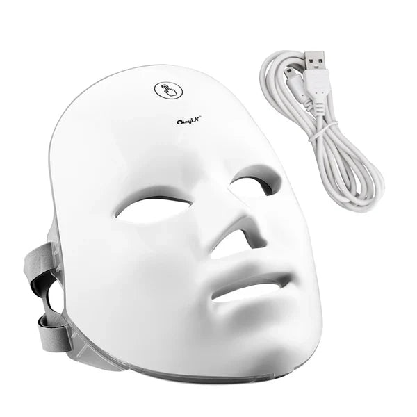 Aurenza Shop Kahuna Red Therapy Facial Mask massager with red LED lights and ergonomic design for facial skin care.